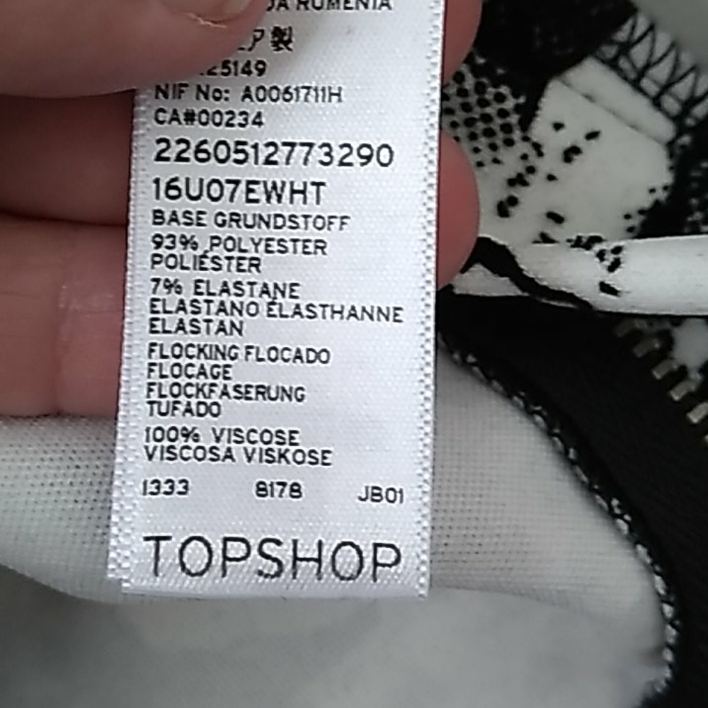 Topshop black and white floral pants size 2 - Picture 6 of 6